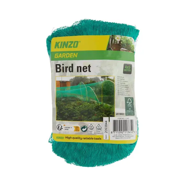 Kinzo - Vogelnet - Anti-vogel Net - 400cm X 500cm - Vogelgaas - Bird Net - Tuinnet - Vijvernet - Fruitnet - Plantennet - Bloemennet - Tuin Net Tegen thumbnail
