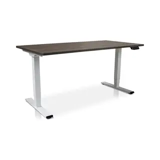 Multi Ratio Zit-sta Bureau Elektrisch Verstelbaar - Mrc Comfort Nen-En 527 | 180 X 80 Cm | Frame Wit - Blad Bruin Eiken | 130 Cm Hoog | 100KG Draagvermogen