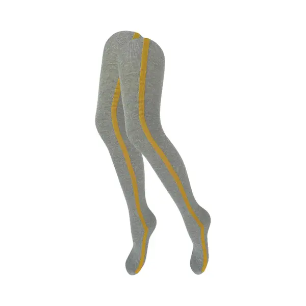 Kindermaillot - Streep - Grijs/Geel - Maat 98/104 thumbnail