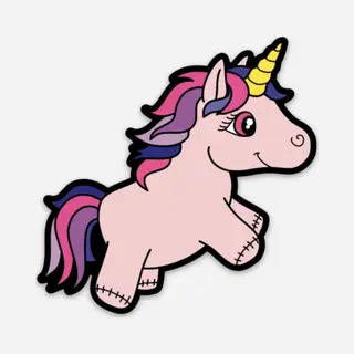 Eenhoorn Sticker - Roze - Vinyl