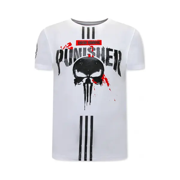 Local Fanatic Punisher T-shirt Heren - Wit thumbnail