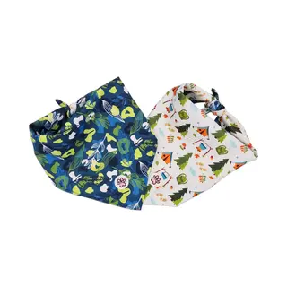 Bandana Hond - Kleurrijke Hondenbandana - Groen - Blauw - Camouflage - Luipaard - Natuur - Kamperen - Bomen - Let's Go Outside - Paw My God! - Maat L