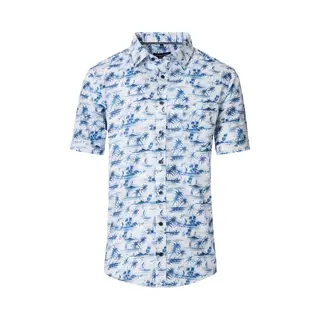 Casa Moda Casual Overhemd Korte Mouw Met Zomers Motief - L