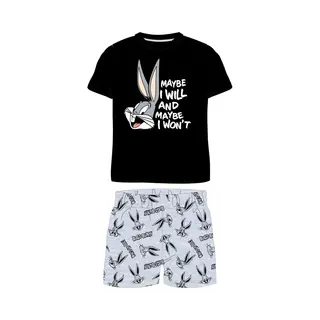 Bugs Bunny Shortama/pyjama Katoen Zwart/grijs Maat 116