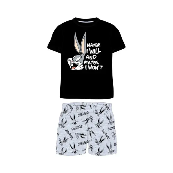 Bugs Bunny Shortama/pyjama Katoen Zwart/grijs Maat 116 thumbnail