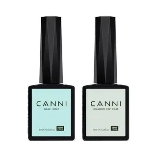 Canni Top En Base Coat Uv Gellak Set - 18 Ml (2x 9 Ml) - Gellak Starterspakket - Gellak Top Coat - Gellak Base Coat - Gellak Set - Canni Gellak -