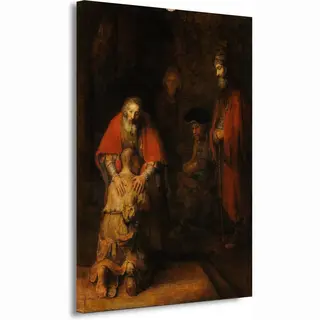 De Terugkeer Van De Verloren Zoon - Rembrandt Van Rijn Schilderij - Omhelzing - Canvas Schilderijen - Oude Meesters - Klassiek - Kantoor Decoratie -