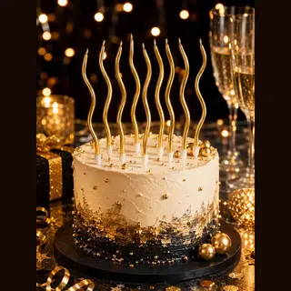 Verjaardagstaart Kaarsjes - Rainbow Candle - Gebogen Kaarsjes - Goud - Gekleurde Kaarsjes - 6 St - Taart Kaarsjes - Feest - Verjaardag -