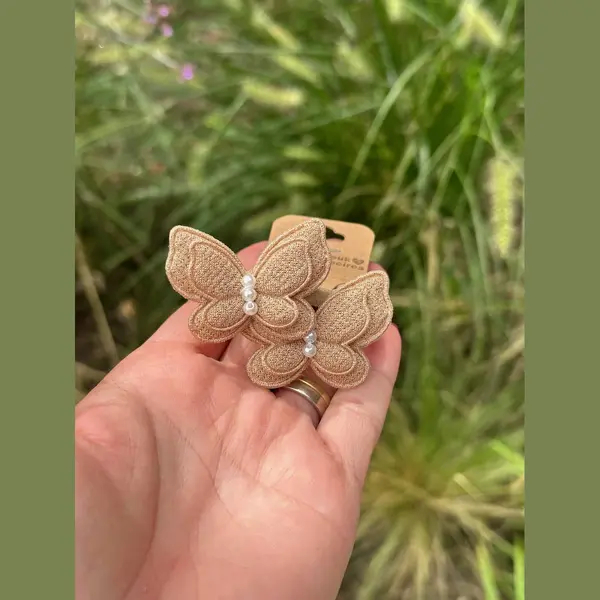 EindelijkLeuk Schattige Haarelastiekjes Vlinder - Vinder Taupe - Haarelastiekjes - Elastiekjes Voor Meisjes - Haaraccessoires - Haaraccessoires Voor Meisjes - Mooie thumbnail