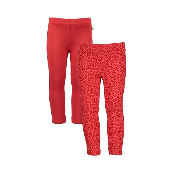 Blue Seven - 2 Pack Leggings - Biologische Katoen - Effen Rood - Rood Met Figuurtjes - Maat 116 thumbnail