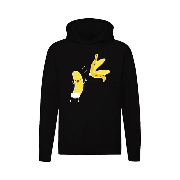 Luneno Grappige Cartoon Banaan Hoodie - Unisex - Fruit - Eten - Humor - Grappig - Trui thumbnail