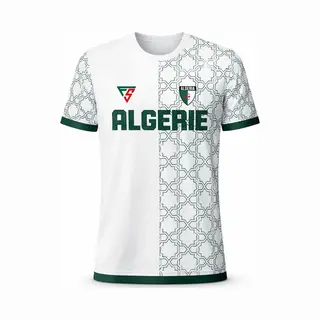 FightSense Algerije Performance T-Shirt Unisex – Ademend & Sneldrogend Sportshirt – Groen/Wit - Maat L