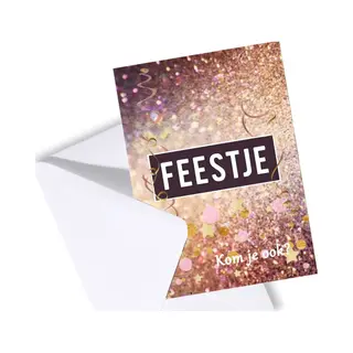 Cadebo Uitnodiging Kinderfeestje - Uitnodiging Feestje Meisje - Uitnodigingskaarten Set 8 Stuks Met Enveloppen - Glitter - Gratis Verzonden