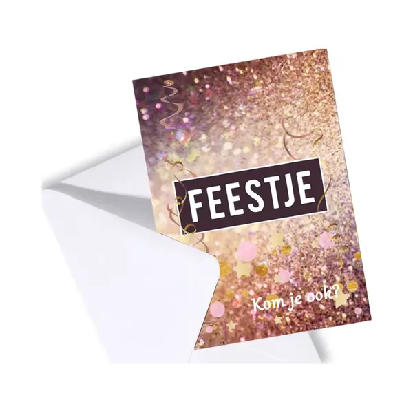 Cadebo Uitnodiging Kinderfeestje - Uitnodiging Feestje Meisje - Uitnodigingskaarten Set 8 Stuks Met Enveloppen - Glitter - Gratis Verzonden thumbnail