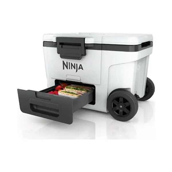 Ninja FrostVault Cloud White Wheeled Cooler With Dry Zone 45QT 42L - Size, 48 X 44.1 X 72.6cm - Wilko thumbnail