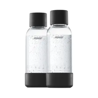 Mysoda - Set Van 2 Herbruikbare Flessen Van 0.5 Liter - Black - Geschikt Voor Mysoda Apparaten