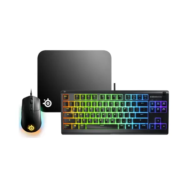 SteelSeries Gaming Bundel – Apex 3 Tkl Gaming Toetsenbord + Rival 3 Gaming Muis + QcK Mini Muismat thumbnail