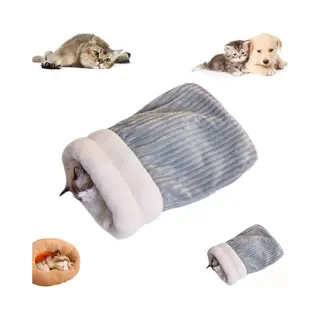 Katten Slaapzak - Slaapzak Voor Binnenkatten - Warm En Comfortabel Pluchen Stijl Voor De Winter - Comfortabel Bed - Geschikt Voor Katten Honden En