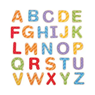 Bigjigs Toys Educational Wooden Magnetic Letters - Uppercase