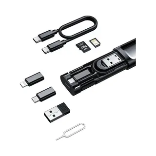 Mcdodo Multi-Box Met Oplaadkabel Type-C + Usb + Lightning + Sim Pin + Kaartsleuf - Zwart (0.30 m, Usb 2.0, 60 W), Usb-kabel