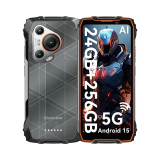 Blackview BL7000 Outdoor Smartphone, 6, 78 Zoll Fhd+ 120Hz Display, 8GB+256GB, 7500mAh Akku, IP68/IP69K, 50MP Kamera, 5G Dual Sim (Orange)