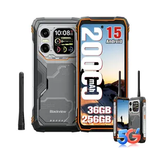 Blackview Xplore 1 Walkie Talkie (5G - Nfc - 6.78" - 256 Go, 12 Go Ram - 20000mAh) Orange (256 Gb, Orange, 6.78", 5G), Smartphone, Orange