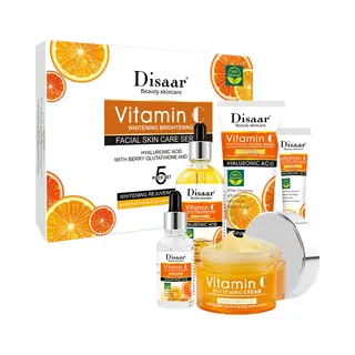 Disaar Vitamine C Whitening Cadeauset - 5-delige Huidverzorgingsset Gezicht, Anti Aging, Hydratatie, Stralende Teint, Complete Verzorgingsroutine Voor