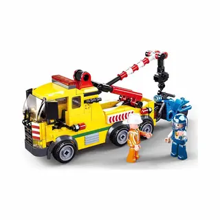 Sluban Klemmbausteine SL95737, Abschleppwagen Mit Kran (205 Teile) [M38-B0877], Spielset, Klemmbausteine, City, Mit Spielfigur, Stadtleben, Bunt