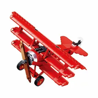 Sluban Fokker Dr‑1S Bouwspeelgoed Kinderen Vanaf 8 Jaar – Constructiespeelgoed Modelbouw – Bouwdoos Met 281 Bouwstenen – M38-B1292