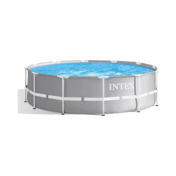 Intex 26716 Aufstellpool Gerahmter Pool Rund 8592 l Blau, Grau thumbnail