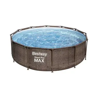 Bestway 12' X 39.5â€ Steel Pro Max Deluxe Pool Set (9, 150L) - BW56709 In Natural