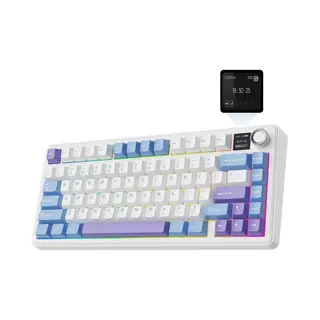Epomaker X Aula F75 Max - Wit/Blauw - Mechanisch Draadloos Toetsenbord - Rgb - 75% - Qwerty - Gaming Keyboard - Leobog Reaper Switch