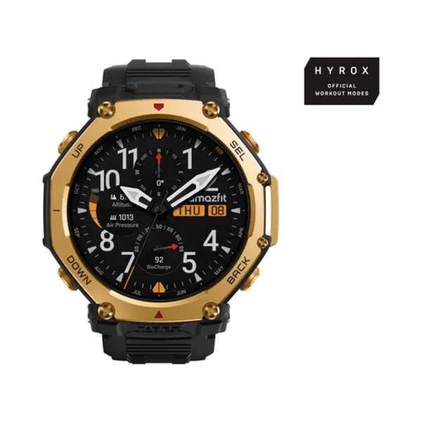 Amazfit T-Rex 3 Pro 3,81 cm (1.5") Amoled 48 mm Digitaal 480 x 480 Pixels Touchscreen Goud Wifi Gps thumbnail