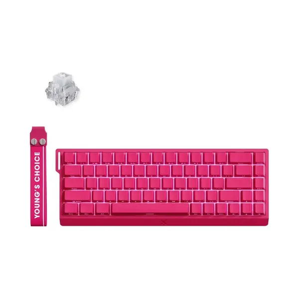 Mchose Ace 68 65% He Magnetic Keyboard Ice Rhino Switch Wired Rose Red (Us, Kabelgebunden), Tastatur, Rot, Pink thumbnail