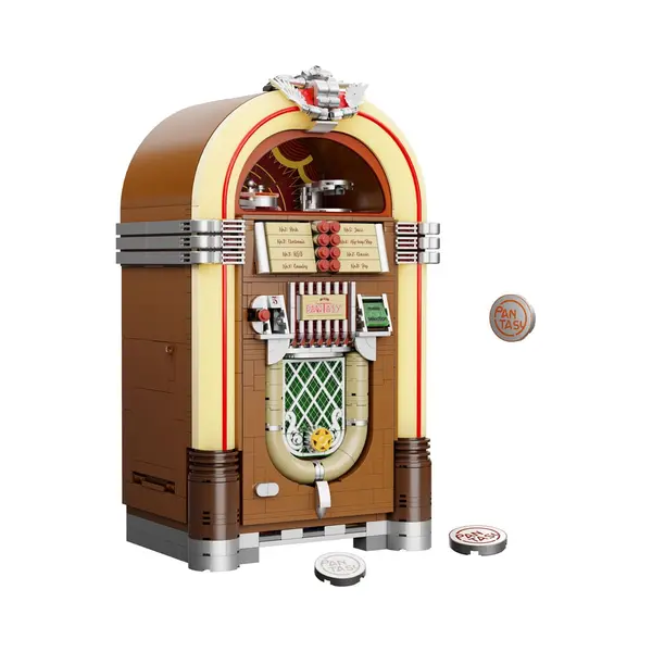 Pantasy 85020 Classi Retro Jukebox Bouwset | Mega Icons Creator Modelbouw | Console Computer Constructie Educatief Speelgoed Bouwpakketten Voor thumbnail