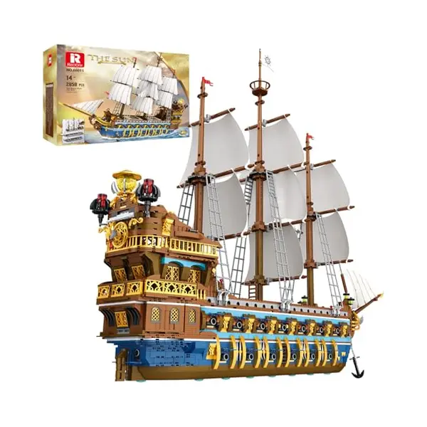 Reobrix 66011 The Sun Segelschiff 2.830 Teile Schiff Royale Flotte Konstruktions-Spielset, (2830 St) thumbnail