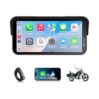 Carpuride W603 - CarPlay-scherm - Motorfietsen - Draadloos CarPlay En Android Auto - IP67 Waterdicht - Touchscreen - Bediening Via Kabel - Navigatie -