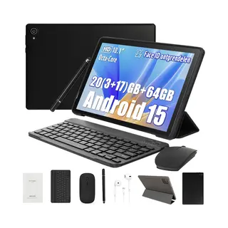 Hotlight A10L - Android 15 Tablet - 10.1 Inch - 20(7)Gb Ram/64GB Rom - Met Toetsenbord, Muis, Oordopjes & Bescherming – 5000mAh