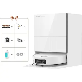 Dreame Robotstofzuiger X60 Pro Ultra Complete Wit | 42.000 Pa | Uitschuifbare Arm Tot 18 Cm | Zelfreinigende Dweil | Automatisch Legen & Bijvullen |