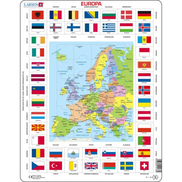 Larsen Maxi La-KL1-Nl Formpuzzle 70 Stück(e) Landkarten thumbnail