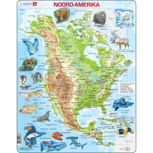 Larsen Maxi La-A32-Nl Formpuzzle 66 Stück(e) Landkarten thumbnail