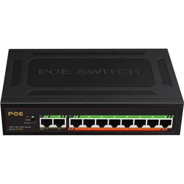 Sbvr Netwerk Switch - 10 Poorten - PoE Switch - RJ45 Internet Splitter - 1 Gbps thumbnail