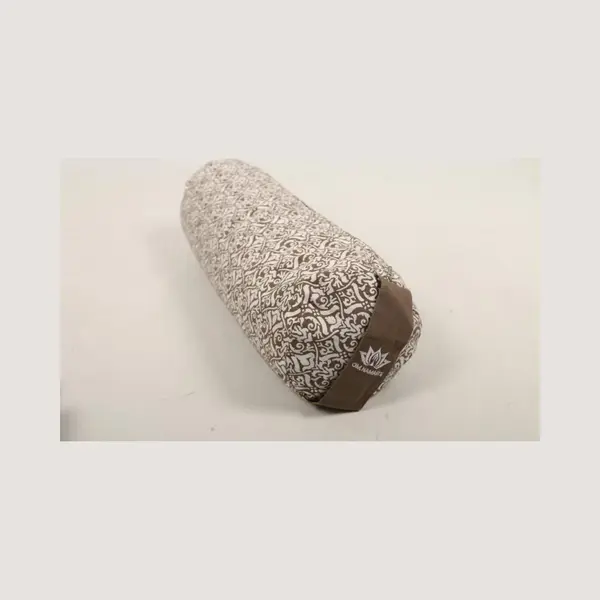 Om Namaste Bolster Design Grijs Yogabolster - Gevuld Met Boekweitkaf thumbnail