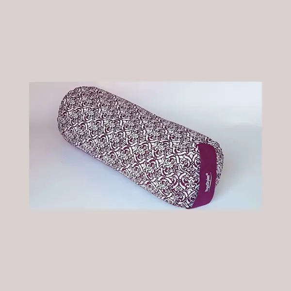 Om Namaste Bolster Design Paars Yogabolster - Gevuld Met Boekweitkaf thumbnail