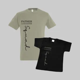 Livingstickers Matching Shirts Vader En Dochter-Vaderdag Cadeau-Father&Daughter Squad-Cadeau Voor Papa-Heren Maat L-Kind Maat 110/116