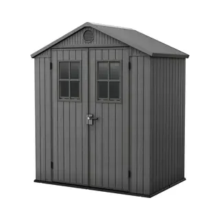 Keter Darwin 64 Tuinhuis - Dubbele Deuren + Ramen - 190x122x221 - Grijs