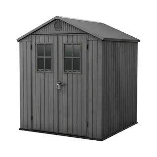Keter Darwin 66 Tuinhuis - Dubbele Deuren + Ramen - 190x183x221 Cm - Grijs
