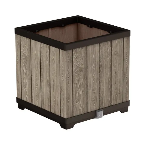 Keter Deco Square Planter 46 X 46cm - Size, 45.5 X 45.5 X 45.5cm - Brown - Wilko thumbnail
