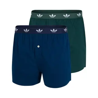 Adidas Originals - Woven Boxer (2PK) - Comfort Cotton Woven - Onderbroek Mannen - Blauw, Groen
