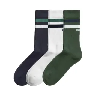Björn Borg Core Crew Sportsokken - Sokken - Katoen - Wit/Blauw/Groen - 3 Stuks - Maat 41-45
